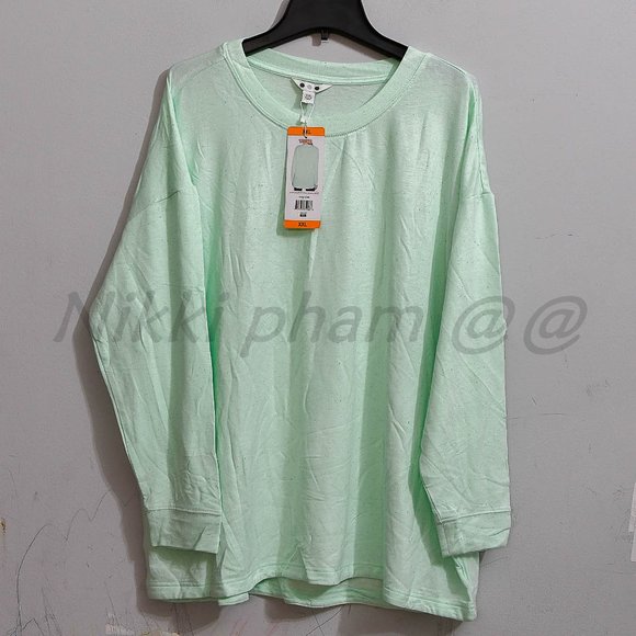 NWT Three Dots Ladies' Speckled Pullover in Mint - Picture 2 of 5